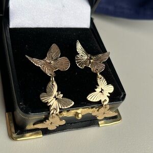 Butterfly dangling earrings